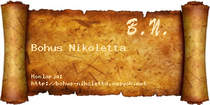 Bohus Nikoletta névjegykártya